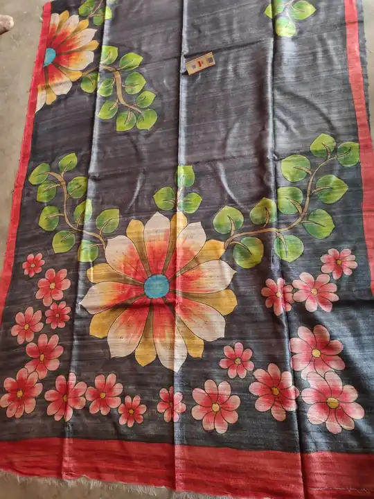 Handloom pure tussar giccha  hand kalamkari design silk saree  uploaded by Vina Handloom on 5/14/2023
