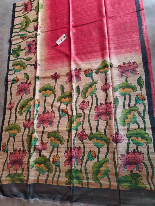 Handloom pure tussar giccha  hand kalamkari design silk saree  uploaded by Vina Handloom on 5/14/2023