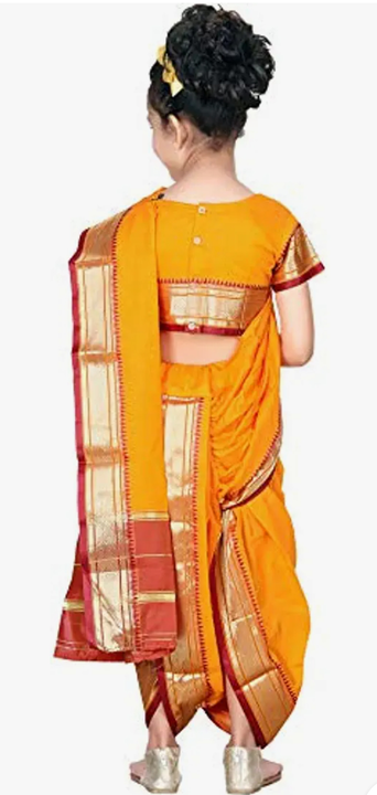 Readymade Navwari Saree with Stiched Blouse | Kids Pre-Stiched Saree | Ethnic Wear uploaded by Momina Collection on 5/14/2023