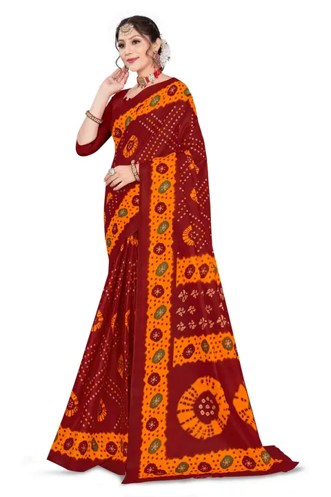 Cotton bandhani Saree uploaded by Guru Krupa Fashion  on 5/14/2023
