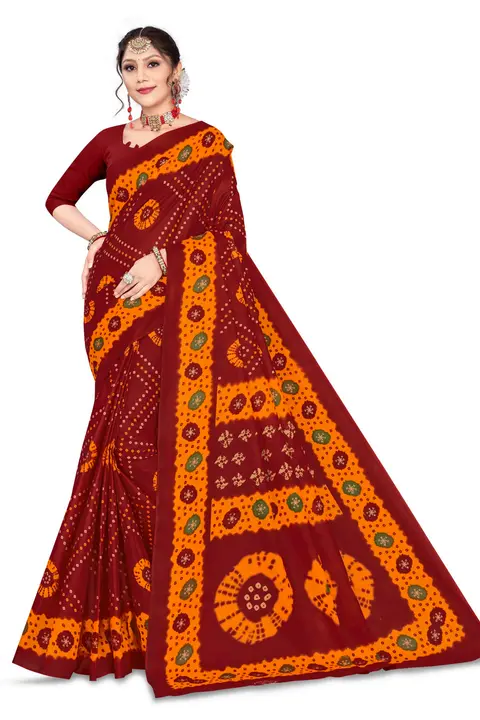 Cotton bandhani Saree uploaded by Guru Krupa Fashion  on 5/28/2024
