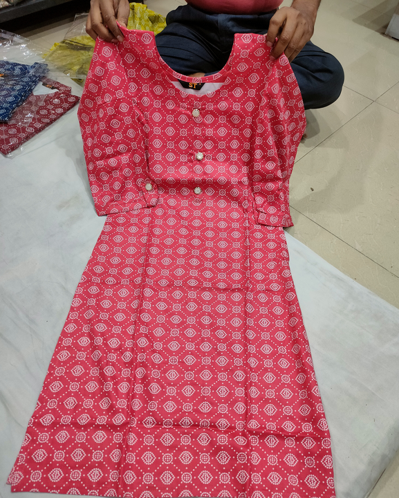 Cotton+rayon kurti by pr uploaded by PR TRADERS on 5/14/2023