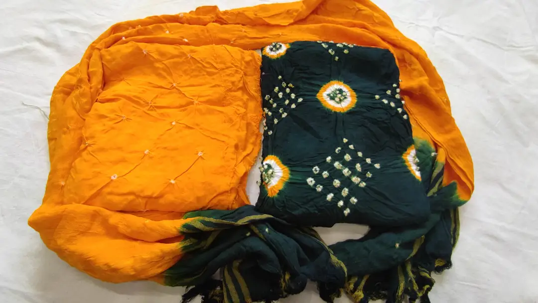 Reyon bandhni dress material uploaded by Yatin hiralal shah on 5/14/2023