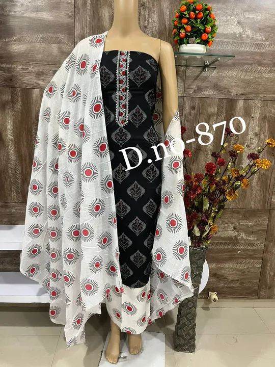 Heavy cotton embroidery suit  uploaded by Online business on 5/14/2023