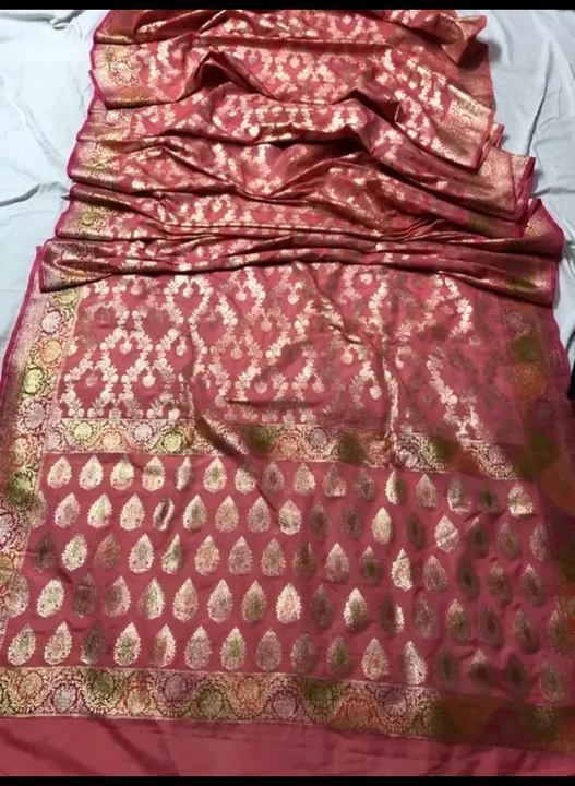 Georgette Banarasi handloom saree uploaded by V'VERSE on 5/14/2023