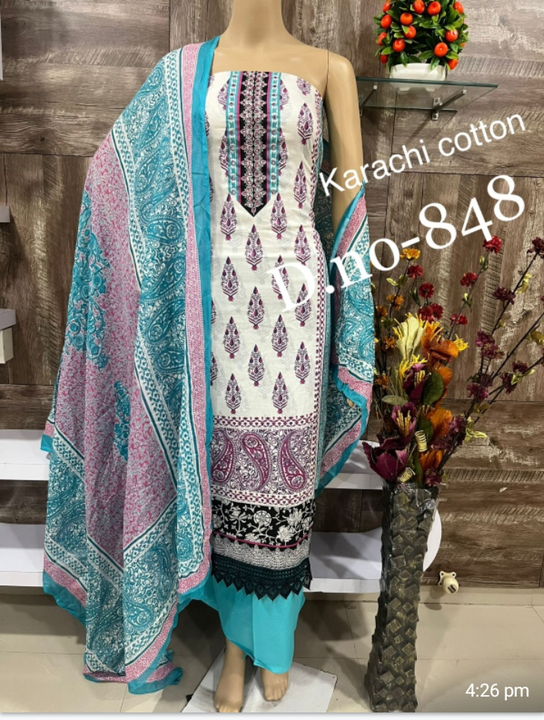 Karachi cotton suit  uploaded by business on 5/14/2023