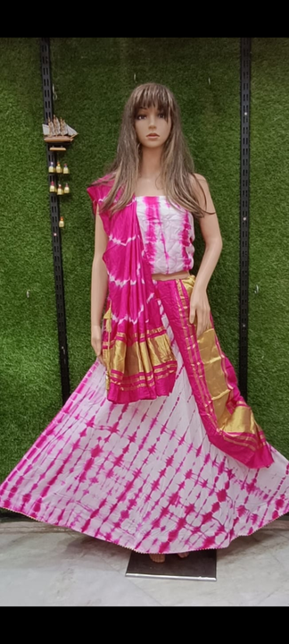 Lovely Pink *Sibori Lehngha Choli* with 1 mtr blouse Fabric n Lagdi patta Duptta  uploaded by business on 5/14/2023