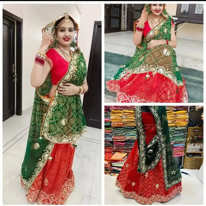 Gorjet fabric rai bandej kacha gota patti work uploaded by Deepika Designer Saree on 5/31/2024