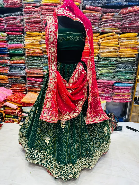 Gorjet fabric rai bandej kacha gota patti work uploaded by Deepika Designer Saree on 5/14/2023