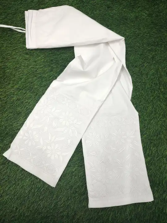 Fancy Chikankari stretchable pant special size machine work. uploaded by LUCKNOW CHIKANKARI BAZAR on 5/14/2023