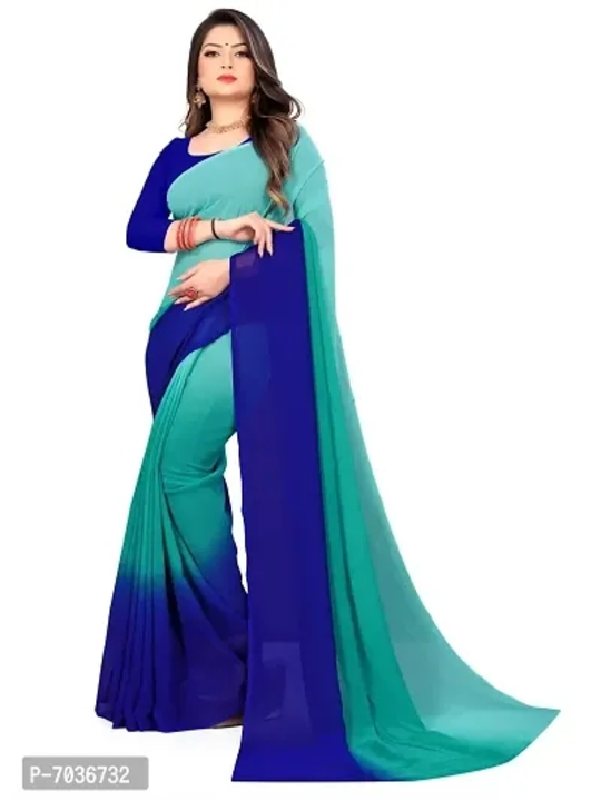 Multicolored Georgette Solid Sarees with Blouse piece uploaded by Shreeji New Fashion on 5/14/2023