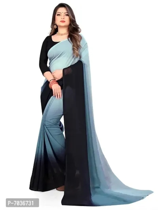 Multicolored Georgette Solid Sarees with Blouse piece uploaded by business on 5/14/2023