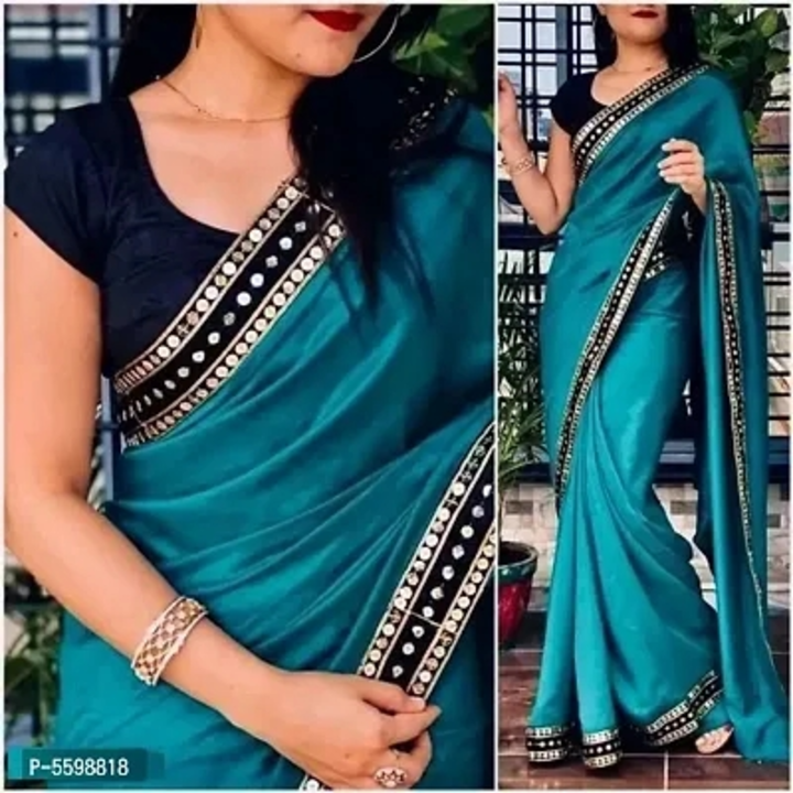 Georgette Lace Border Sarees With Blouse Piece uploaded by Shreeji New Fashion on 5/14/2023