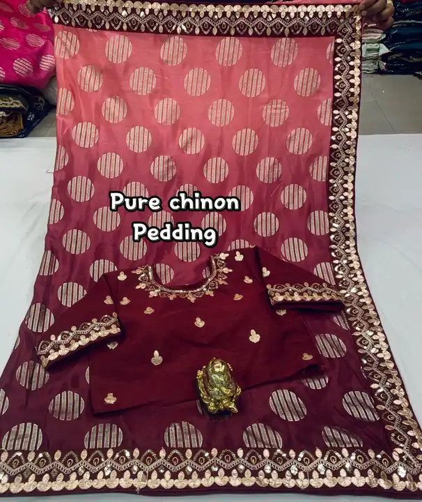 Chinon saree uploaded by SAURYA LIFE STYLE on 5/14/2023