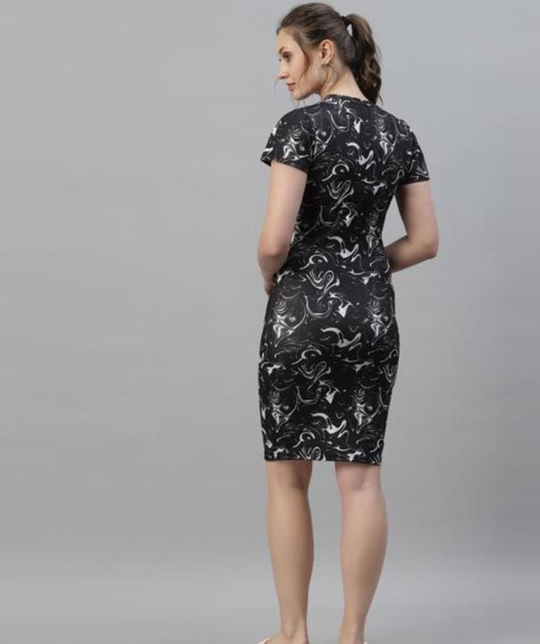 Black Lycra Fabric Printed Designer Party Wear 1_Piece Dress uploaded by Fashion clothing store on 5/14/2023