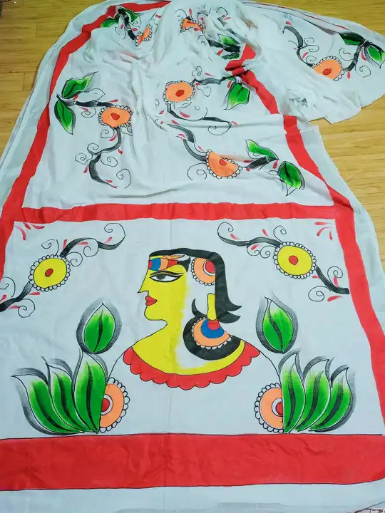*_Soft Pure khadi cotton_
Hand painted designer sarees uk_ *zari border*_

Same as CATLOUG work
 uploaded by Wedding collection on 5/14/2023
