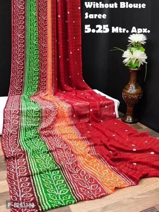 New In Georgette Saree without Blouse piece
 uploaded by Shreeji New Fashion on 5/14/2023