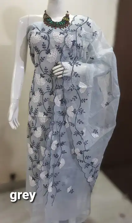 Kota doria embroidery work suit  uploaded by Ansari Handloom on 5/14/2023