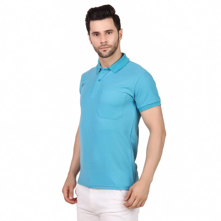 Polo T Shirt For Men Aqua Blue uploaded by Urban Rod on 5/14/2023