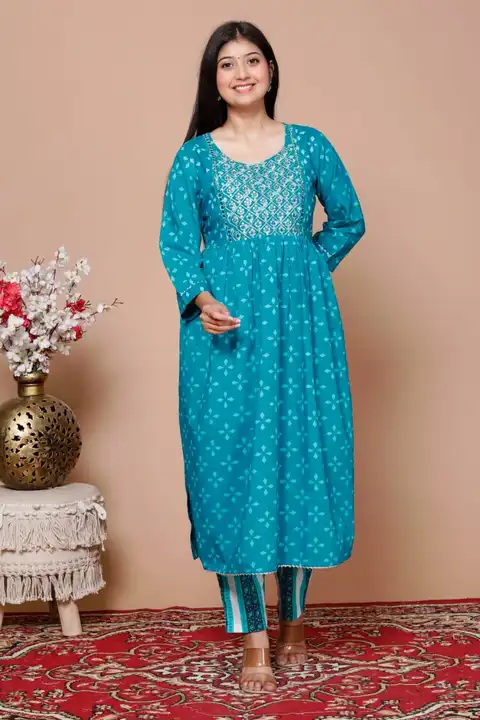 Cotton nyra cut kurtie with pant uploaded by Libaas on 5/14/2023