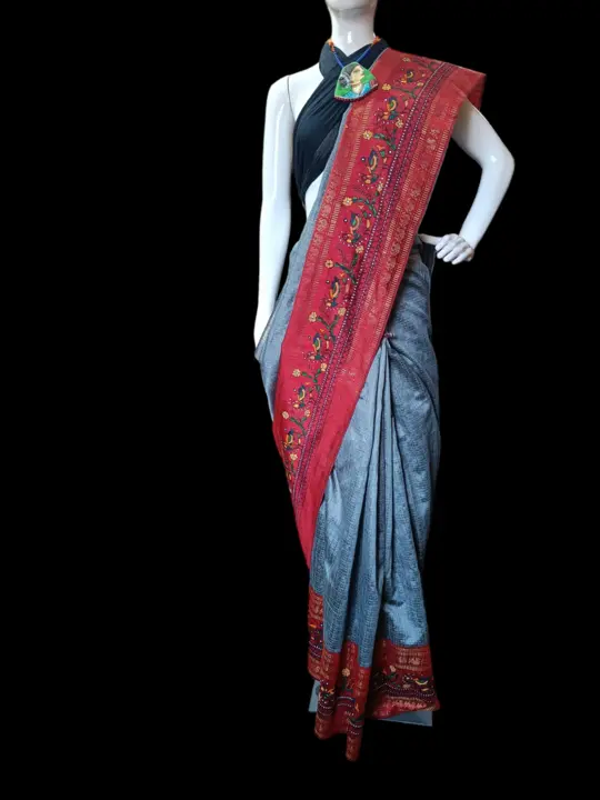 Madhubani handpainted Handwoven raw silk saree  uploaded by business on 5/14/2023