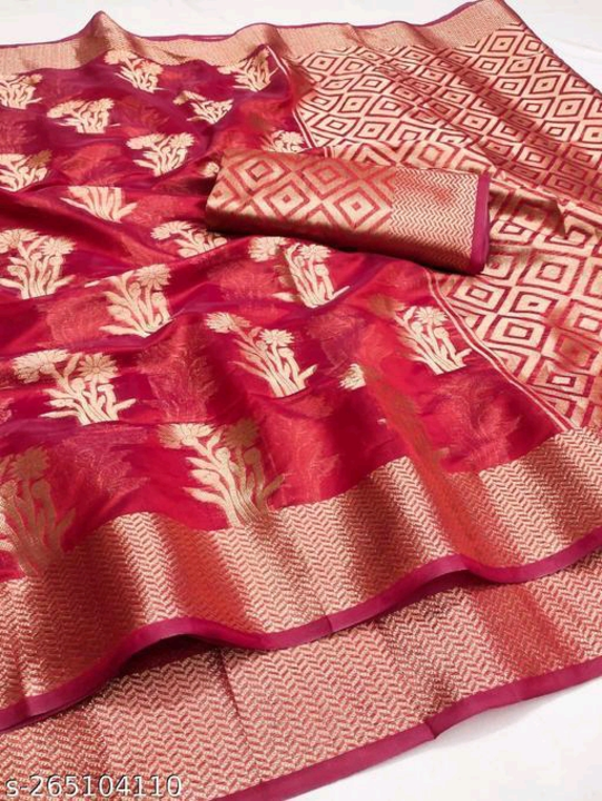 Organza Banarasi silk saree  uploaded by Krisha Enterprise on 5/14/2023