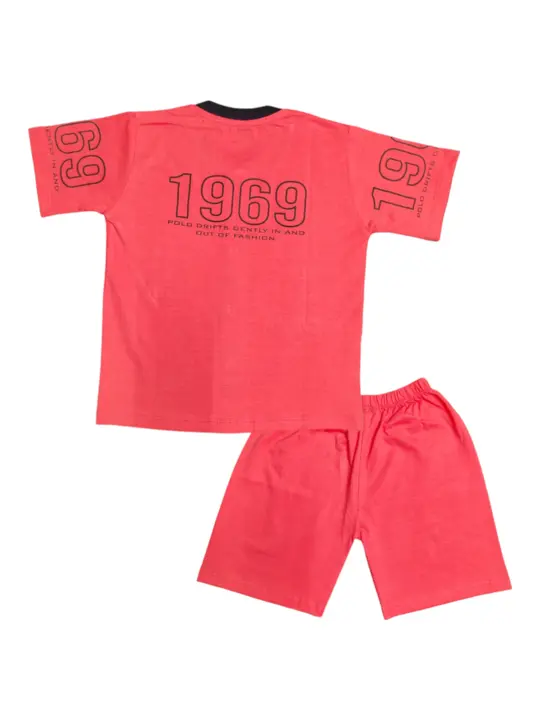 Boys Casual T Shirt Pant Combo Set (LightRed) uploaded by Supr on 5/14/2023