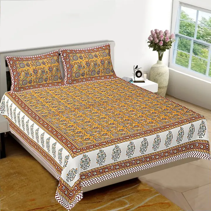 King size bed sheets  uploaded by Bagru fab work on 5/15/2023