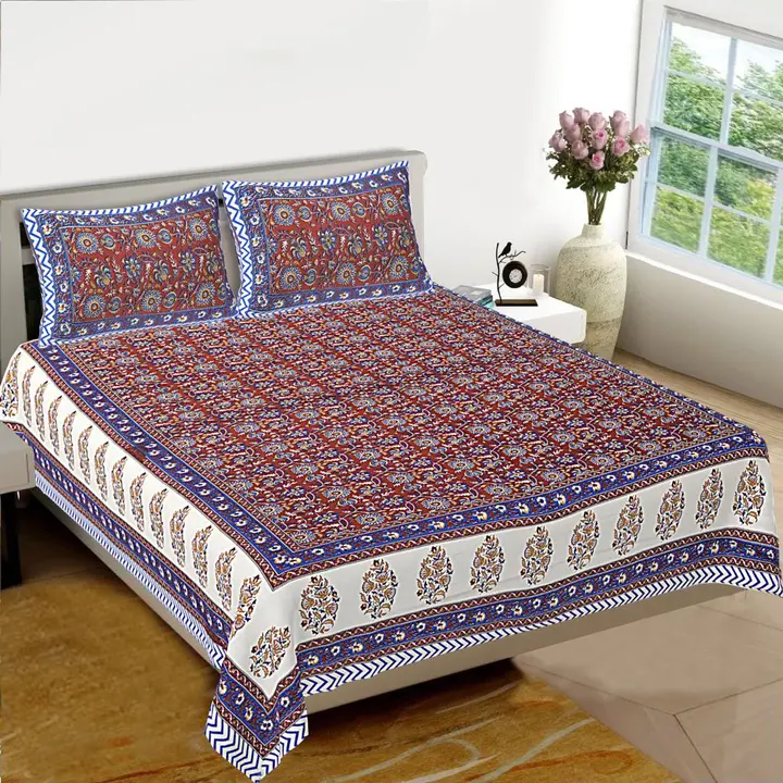 King size bed sheets  uploaded by Bagru fab work on 5/15/2023