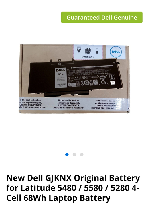 Dell original battery -GJKNX -68whr - for latitude 5480 / 5490 uploaded by Samrat technologies on 5/15/2023