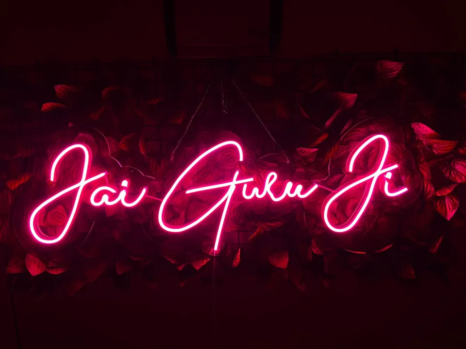 Jai Guru ji neon sign For occasions or decoration items  uploaded by Shyam enterprises on 5/15/2023
