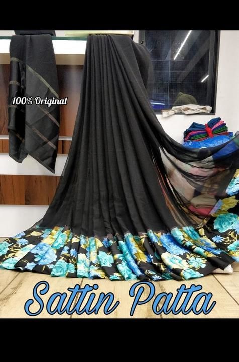 Georgette Saree With Satin Patta uploaded by business on 3/9/2021