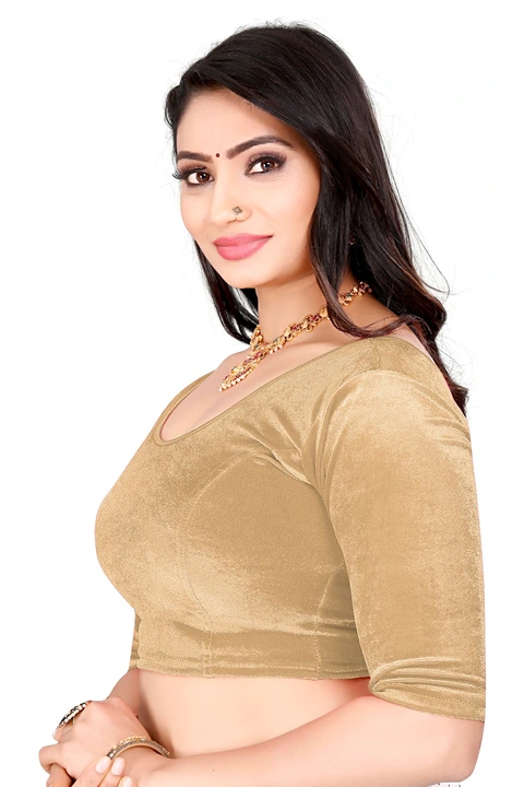 Lycra velvet elwo sleeves blouse uploaded by Mayra creation on 5/15/2023