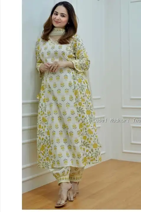 Fabric cotton 3 piece set uploaded by Deepika Designer Saree on 5/15/2023