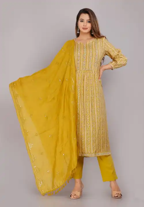 A beautiful maslin 3ps kurti  uploaded by Gamini collection on 5/15/2023