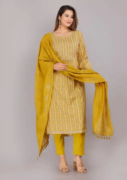 A beautiful maslin 3ps kurti  uploaded by Gamini collection on 5/15/2023