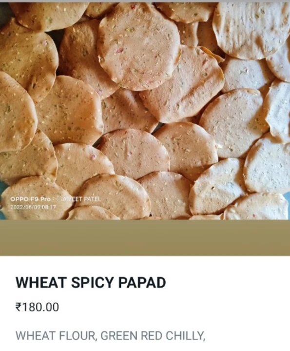 Wheat spicy papad uploaded by Jay bhavani gruh udyog papad udyog on 5/15/2023