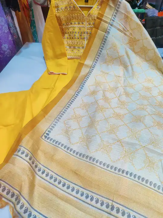 💖💖💖💖 PREMIUM QUALITY RUBY COTTON  FABRIC KURTI PANT AND DUPATTA.
❤️ EMBROIDERY WORK ON FRONT YOK uploaded by Aman Nama on 5/15/2023
