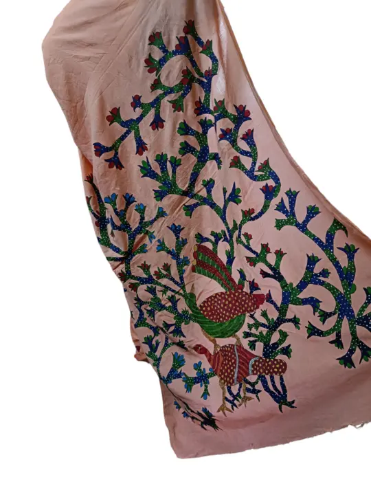 Gond handpainted Handwoven cotton saree  uploaded by Hastvem Hastkari on 5/15/2023