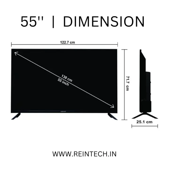Reintech 55" | 4k | 3x HDMI | SMART LED TV'S  uploaded by Reintech Electronics Pvt Ltd. on 5/15/2023