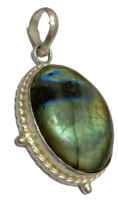 Natural labradorite gemstone  German Silver pendant  uploaded by German silver & gemstone fashion jewelry  on 5/15/2023