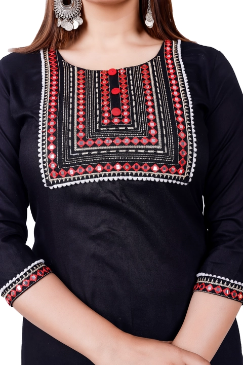 Embroidery black colour kurti pant  uploaded by Urmi Creation on 5/15/2023