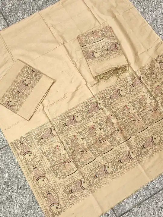Tussar madhubani silk suit  uploaded by Peehu handloom  on 5/15/2023