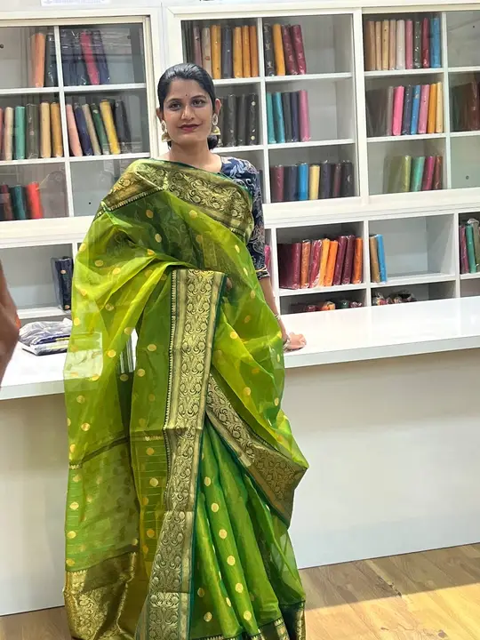 Post image Pure chanderi handloom pattu silk saree with blouse chanderi saree available now 8602580282