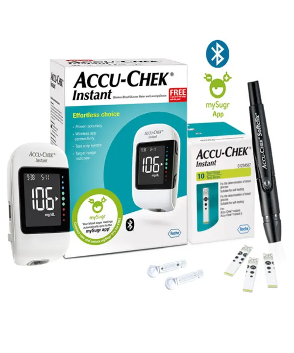 Accu Chek Instant Glucometer With 10 strips uploaded by Jayram Enterprise on 5/15/2023