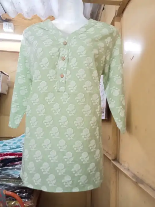Pure Cotton Short Kurti uploaded by Sanvi Fabrics on 5/15/2023
