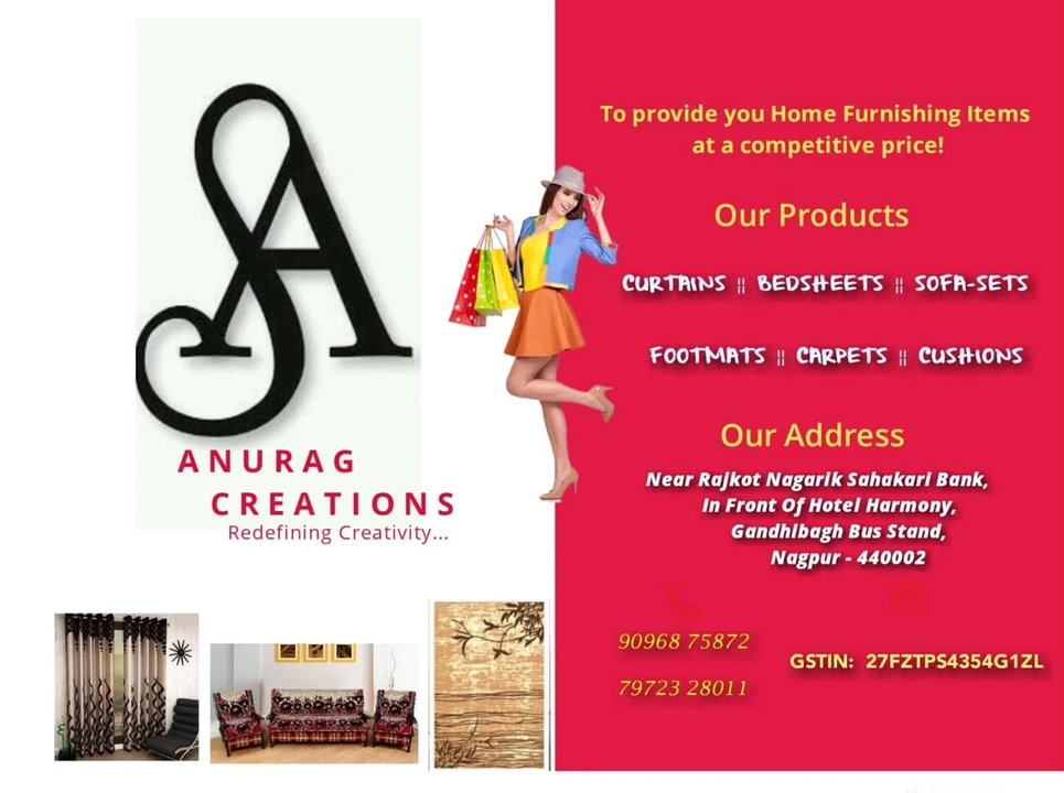 Visiting card store images of ANURAG CREATIONS