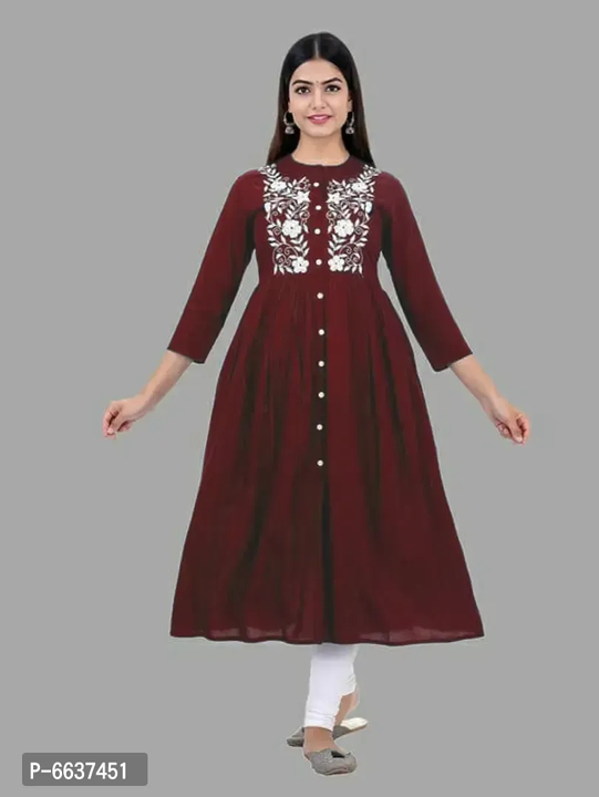 Rayon Embroidery Anarkali Kurti uploaded by Smart Store on 5/15/2023