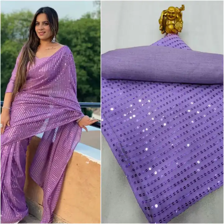 Full Saree Of Georgette With Heavy 5MM Sequence Embrodery Work uploaded by Rajershi Store on 5/15/2023
