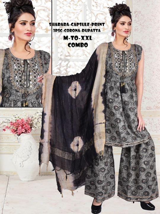 Garara kurti with dupatta 3 pis set uploaded by Sanjari Fashion on 5/15/2023